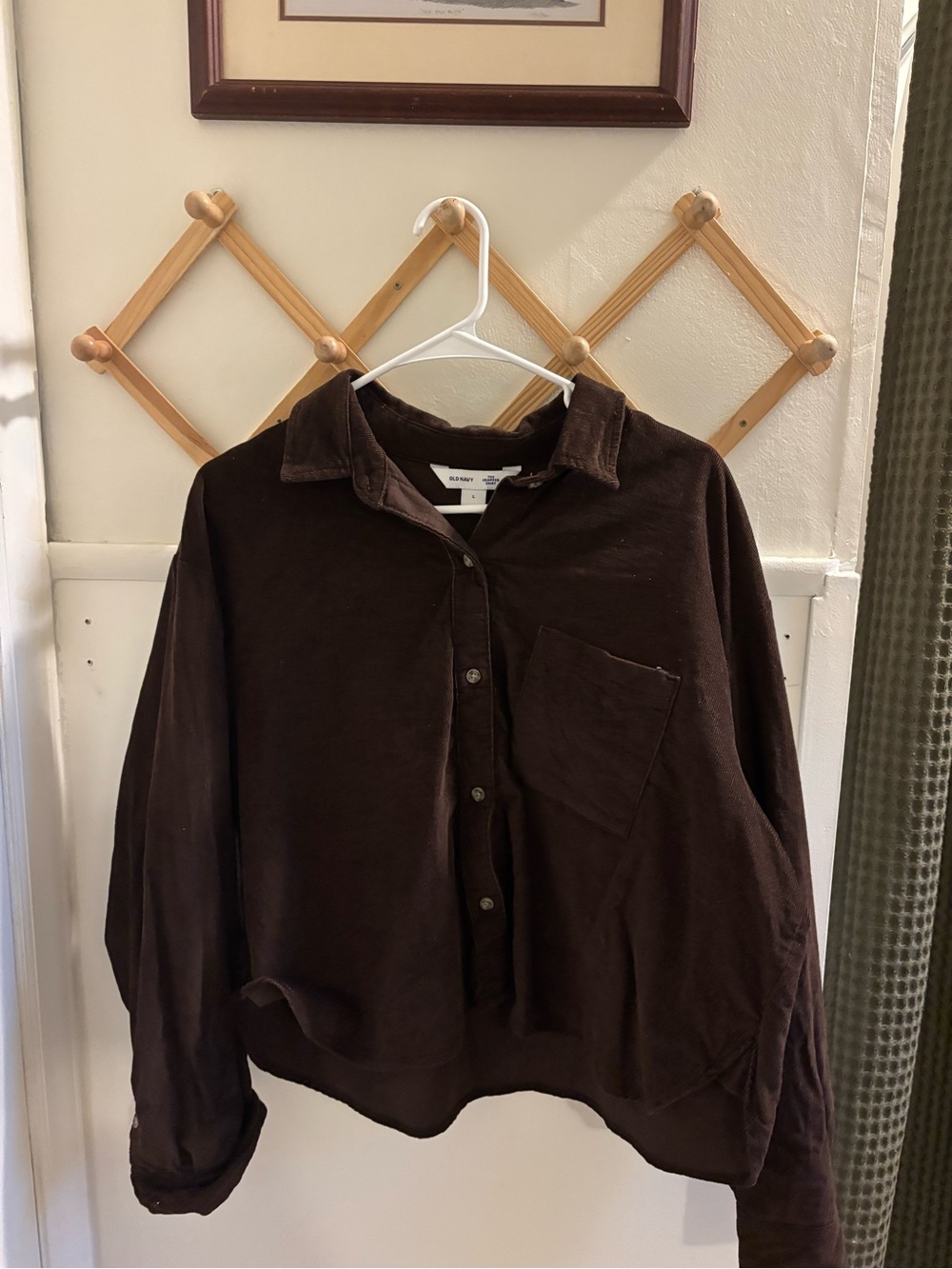 Old Navy women’s Brown Corduroy Button-Down Shirt